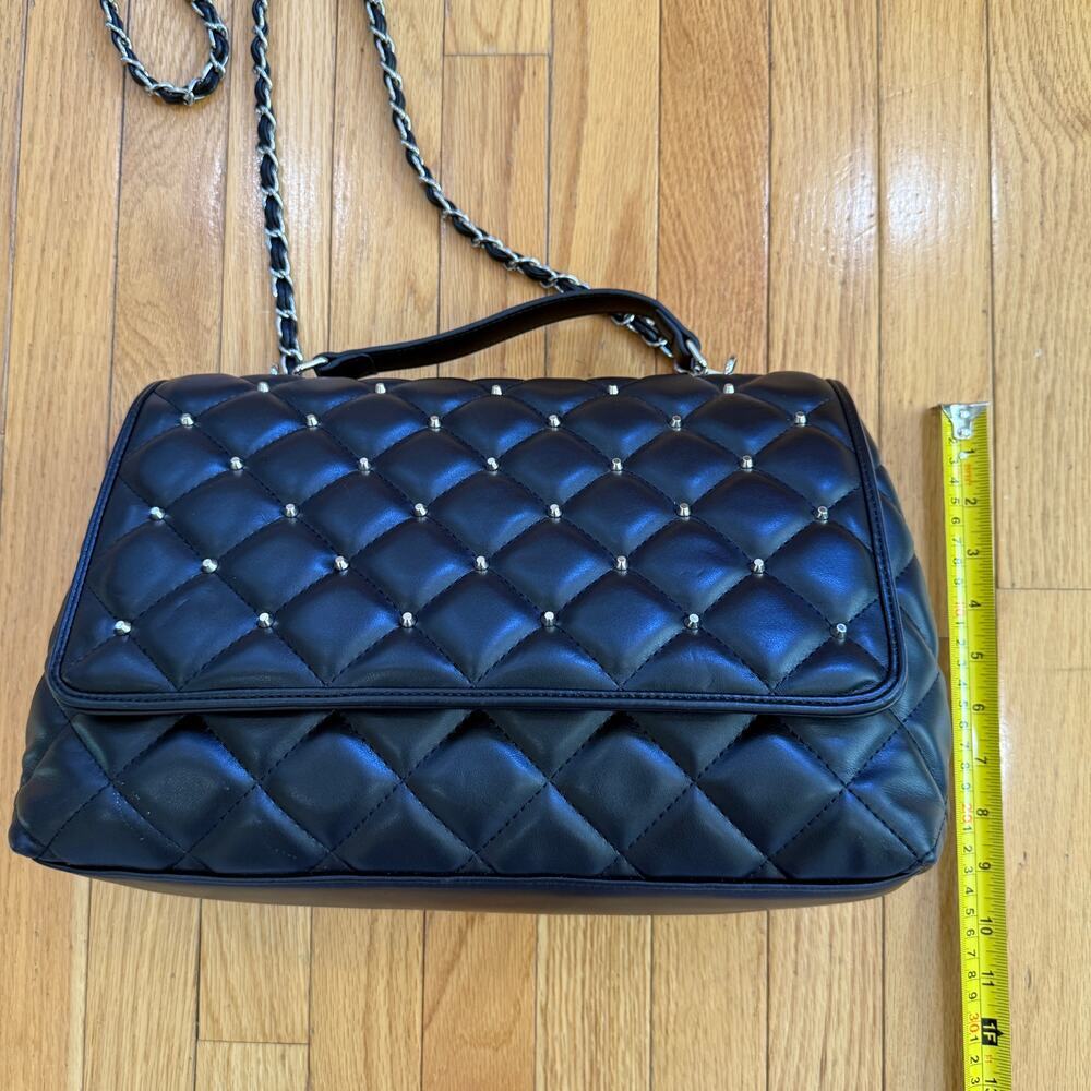 Rebecca Minkoff Womens Quilted Studded  Shoulder Bag Black NEW - Picture 8 of 9